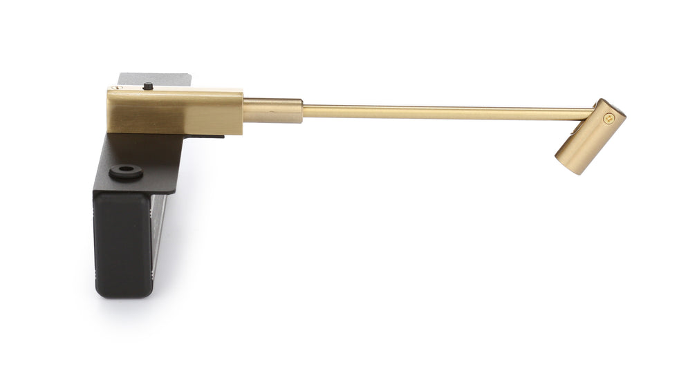 Brushed Brass Micro Series Rechargeable LED Art Light, Cordless, with Adjustable Brightness for Artwork Illumination.