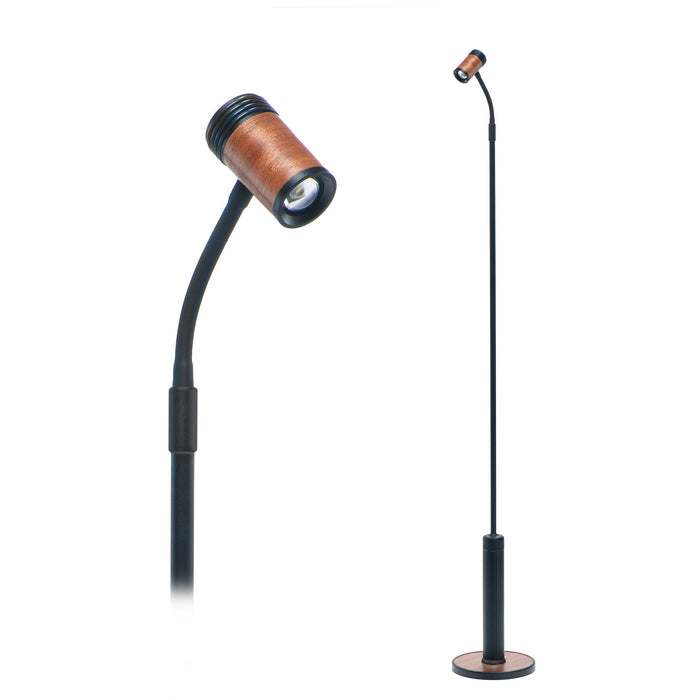 LightBob in Black with Sapele Inlay, featuring close-up and full-length views of this product.
