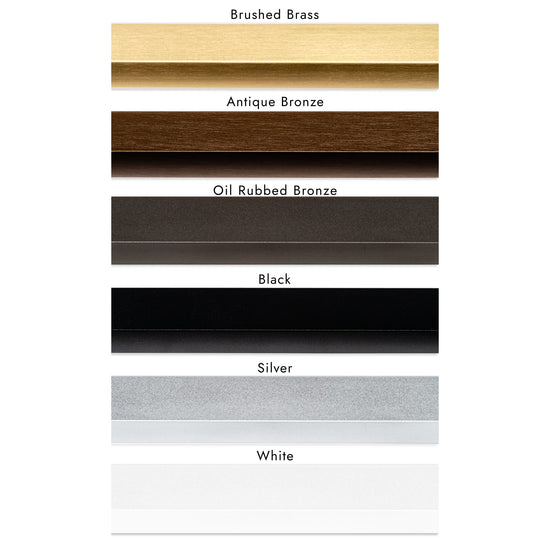 Slim Bar Style LED Art Light Style types - Brushed Brass, Antique Bronze, Oil Rubbed Bronze, Black, & Silver.