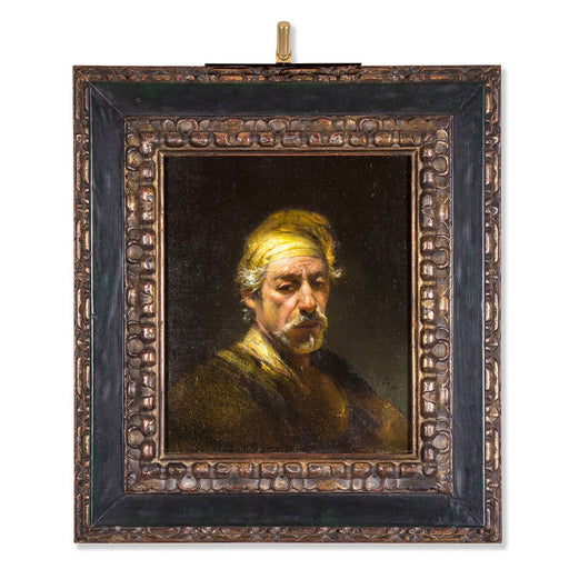 Classic portrait painting highlighted by a Rechargeable Micro Series LED light, featuring a cordless design with adjustable brightness and color accuracy, ensuring the artwork remains the focal point.